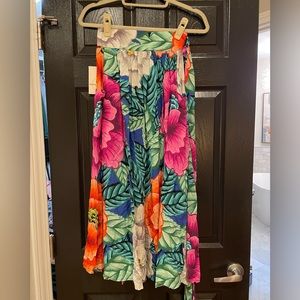 Mara Hoffman NWT vibrant floral midi tie waist skirt size 2